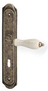 Dveřní kování ACT Antik (BRONZ) - BB klika-klika otvor pro obyčejný klíč/Bronz / Rozteč 90 mm