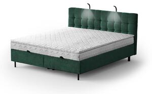 Čalouněná postel Monet 140 x 200, tmavě zelená Aston