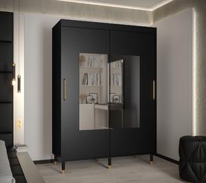 Šatní skříň Abi Calipso Tor Barva korpusu: Černá, Rozměry: 100 cm, Dveře: Černá + zrcadlo