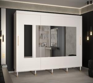 Šatní skříň Abi Calipso Tor Barva korpusu: Bílá, Rozměry: 250 cm, Dveře: Bílá + zrcadlo