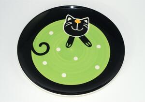 Talíř Veselá kočka, 27 cm, Barva Zelená Zelený strom 125 019