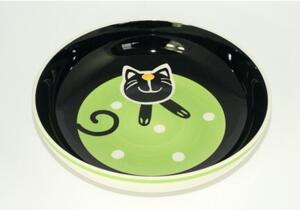 Hluboký talíř Veselá kočka, 21 cm, Barva Zelená Zelený strom 130 019