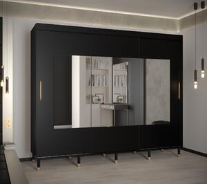 Šatní skříň Abi Calipso Tor Barva korpusu: Černá, Rozměry: 250 cm, Dveře: Černá + zrcadlo