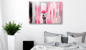 Obraz na akrylovém skle Zamilovaný deštník - růžový
