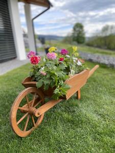 Dřevěný kolečko na květiny