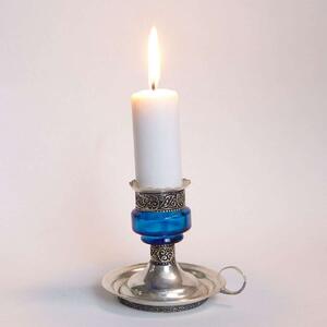 Marocký svícen Aladin modrý