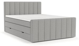 Světle šedá boxspring postel s úložným prostorem 140x200 cm Ruby – Maison de Rêve