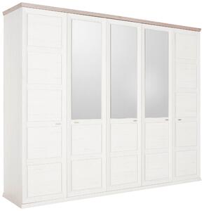 ŠATNÍ SKŘÍŇ SE ZRCADLEM, šedá, bílá, 255/209/60 cm Hom`in - Šatní skříně