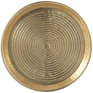 Zlatý kovový podnos J-Line Sinky 29,5 cm