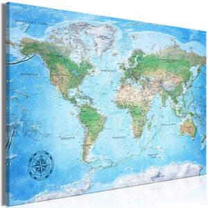 Obraz XXL Mapa světa s kompasem