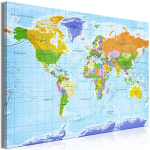 Obraz XXL Mapa světa s fialovými akcenty