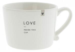 Hrnek LOVE INSIDE THIS CUP, černá, 200 ml Bastion Collections RJ-CUP-SM-010-BL