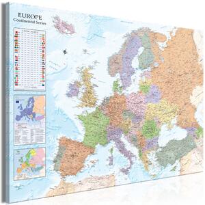 Obraz XXL Barevná mapa Evropy