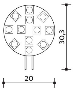 PANLUX s.r.o. LED žárovka G4, 12V AC/DC, 2,5W (teplá bílá)