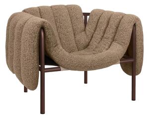 HEM Křeslo Puffy, Sawdust / Chocolate Brown