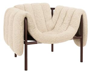 HEM Křeslo Puffy, Eggshell / Chocolate Brown