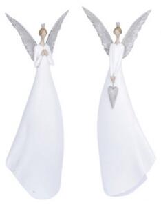 Anděl Famiel, bílá, stříbrná, 31,5 cm, 1 ks, ASS EGO-711690