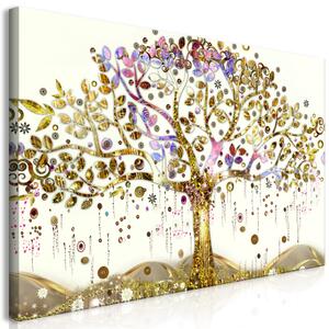 Obraz XXL Zlatý strom s fialovými listy II