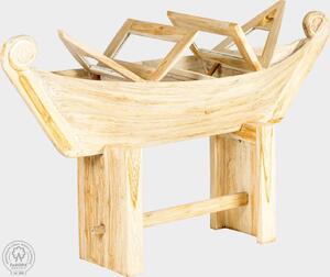 FaKOPA Dřevěný minibar ve tvaru lodičky Katy Mdum