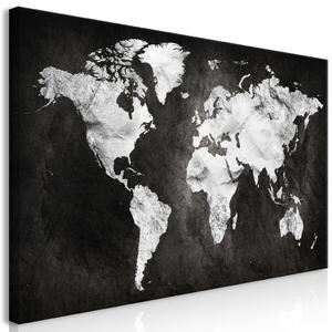 Obraz XXL Černobílá mapa světa II