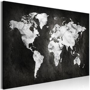 Obraz XXL Černobílá mapa světa