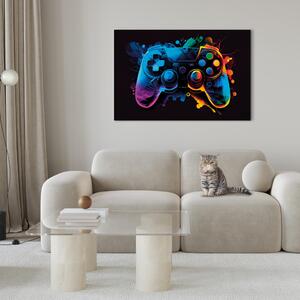 Obraz na akrylovém skle Barevné hraní - herní ovladač s vícebarevným podsvícením