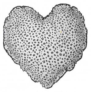 Polštář srdce LEOPARD, černá, 50x51 cm Bastion Collections AN-CUSHION-074-WH