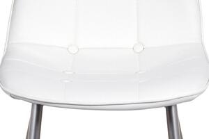 Autronic CT-393 WT - Jídelní židle, bílá ekokůže, kov antracit