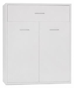 Skříňka na boty, botník, 1 zásuvka, 2 dvířka, dřevo, 85x61x36 cm, bílá, Dekorino BB20260061
