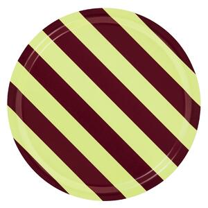 HEM Podnos Stripe, Butter / Burgundy, Medium