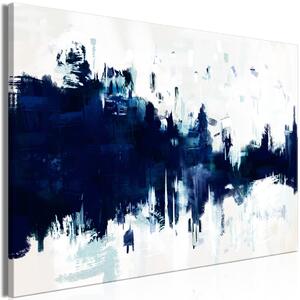 Obraz XXL Modrá v bílé - abstraktní s pruhy v klasické modré barvě