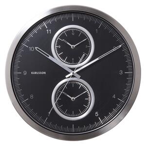KARLSSON Nástěnné hodiny Multiple Time černé ∅ 50 cm