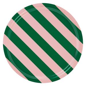 HEM Podnos Stripe, Pink / Emerald, Medium