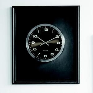KARLSSON Nástěnné hodiny Maxie černé 50 × 6 cm