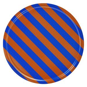 HEM Podnos Stripe, Terracotta / Cobalt,, Large
