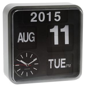 KARLSSON Nástěnné hodiny Mini Flip stříbrné 24,5 × 24,5 × 10 cm