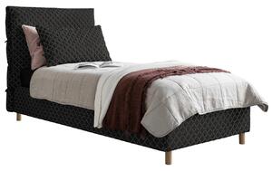 Černá čalouněná jednolůžková postel Miuform Sleepy Luna 90 x 200 cm