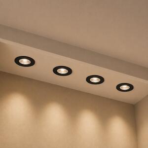 BRILO 7998-045 LED vestavná svítidla, pr.9 cm, 4x LED, 4,9 W, 480 lm, matná černá - BRILO