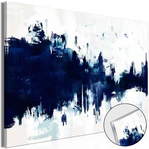 Obraz na akrylovém skle Modrá v bílé - abstrakce s pruhy klasické modré