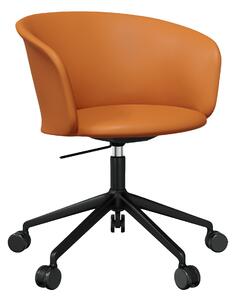 HEM Židle Kendo 5-star Castors, Cognac Leather, Black
