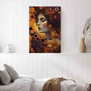 Obraz Aranžovaná žena - portrét inspirovaný dílem Gustava Klimta