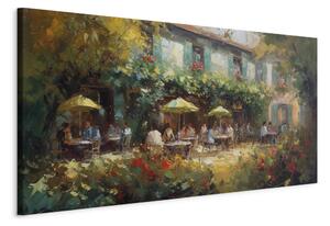 Obraz XXL Letní kavárna - kompozice obrazu inspirovaná stylem Clauda Moneta