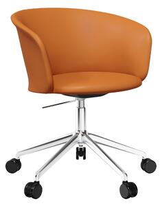 HEM Židle Kendo 5-star Castors, Cognac Leather, Aluminium