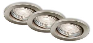 BRILO 7050-032 3ks sada LED vestavná svítidla, pr. 8,6 cm, 5 W, 460 lm, matný nikl - BRILO