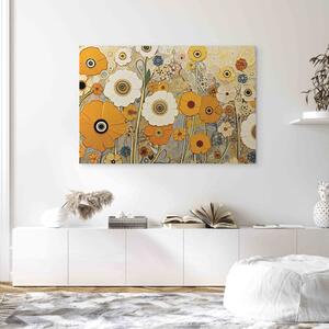 Obraz Oranžová louka - kompozice květin ve stylu Klimtových obrazů