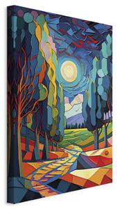 Obraz XXL Moderní krajina - barevná kompozice inspirovaná Van Goghem