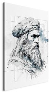 Obraz XXL Leonardo da Vinci - černobílý portrét vygenerovaný umělou inteligencí