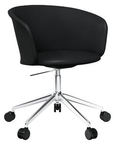 HEM Židle Kendo 5-star Castors, Black Leather, Aluminium