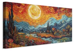 Obraz XXL Venkovská krajina - horská scenérie inspirovaná dílem van Gogha