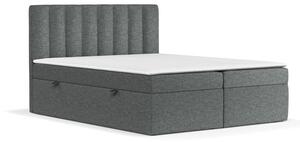 Tmavě šedá boxspring postel s úložným prostorem 140x200 cm Novento – Maison de Rêve